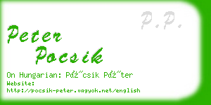 peter pocsik business card